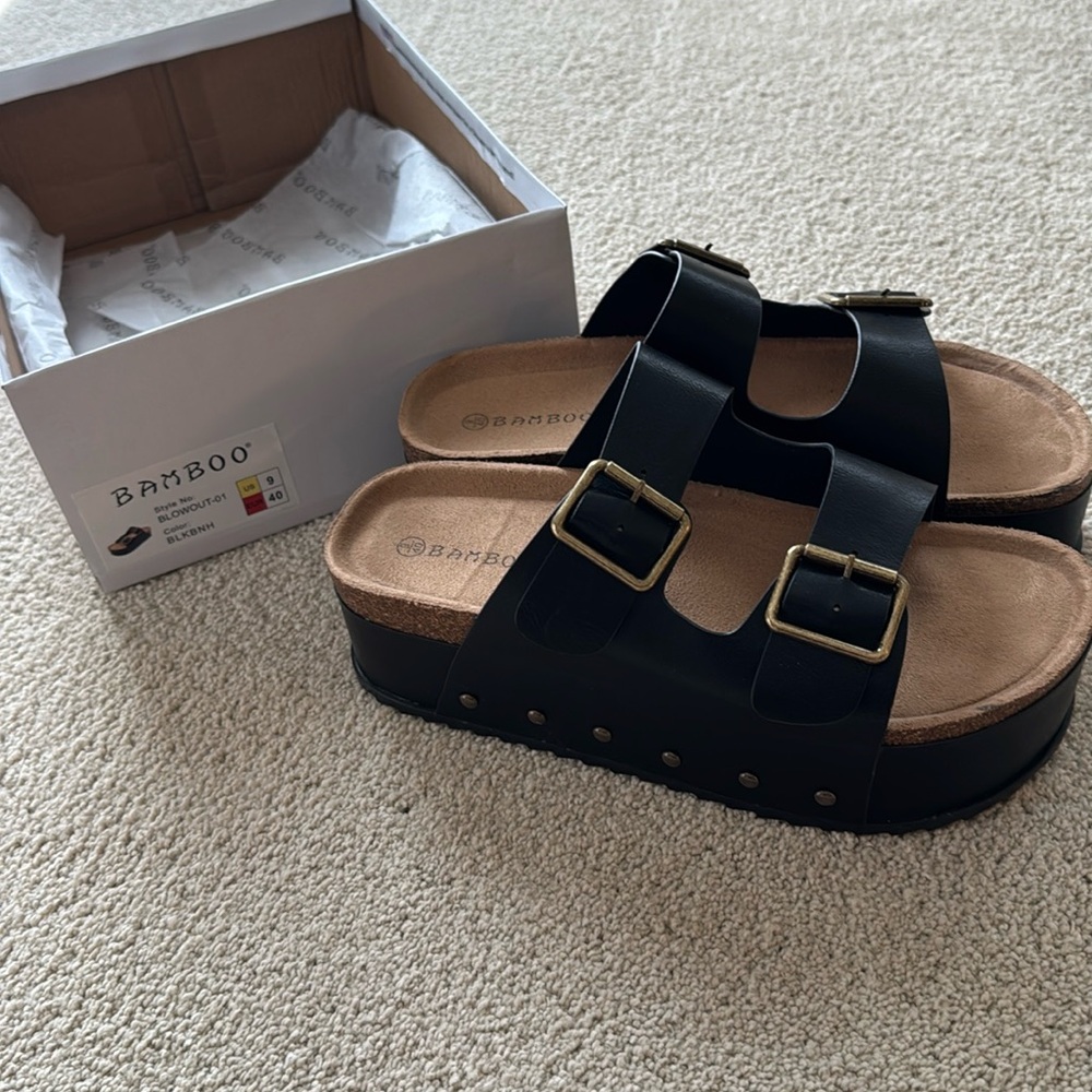 Platform studded sandals
